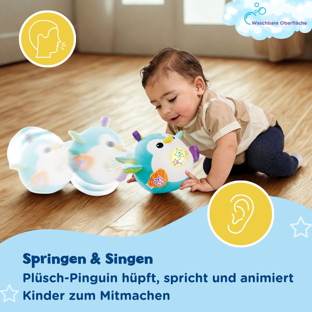 Vtech® Plüschfigur Vtech Baby, Hüpfspaß-Pinguin, mit Aufnahmefunktion