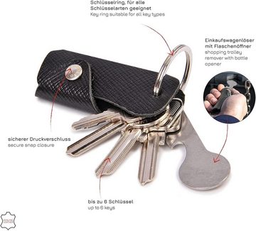 Donbolso Schlüsseltasche Schlüsseletui Leder Etui 1-6 Schlüssel Nappa Schwarz, Nappa Schwarz Sschlsselmppchen