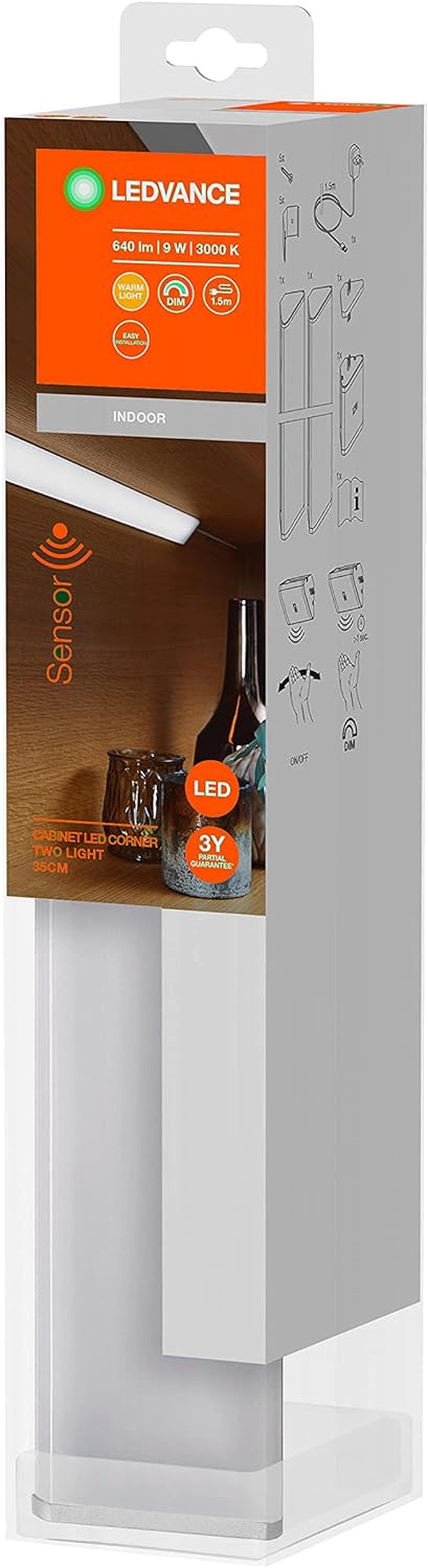 Ledvance Unterbauleuchte LEDVANCE LED Unterbau-Leuchte, Leuchte für Innenanwendungen, Warmweiß (1-St), ‎Bewegungssensor Unterbauleuchte 230V 35cm
