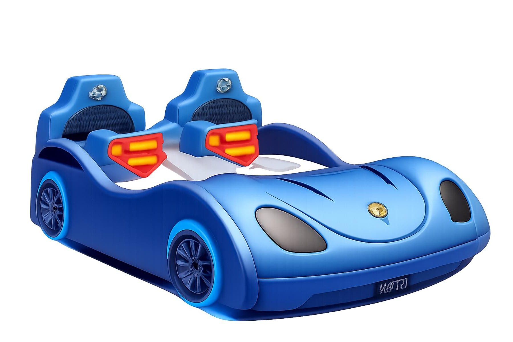 Xlmoebel Autobett Blaues Kinder-Autobett mit Bluetooth-Lautsprechern und, Made in Europa