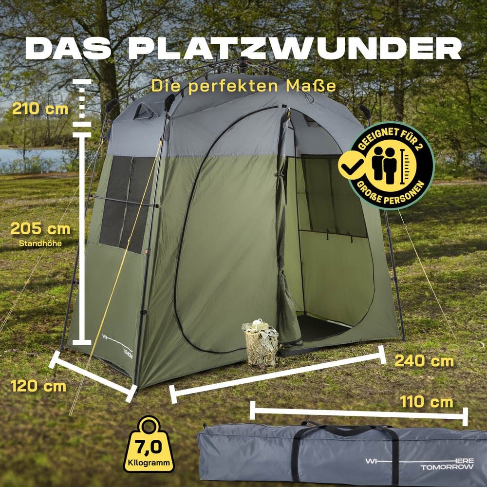 Lumaland Kuppelzelt Pop Up Duschzelt Quick Up Aufbau in unter 2 Minuten, Ca günstig online kaufen