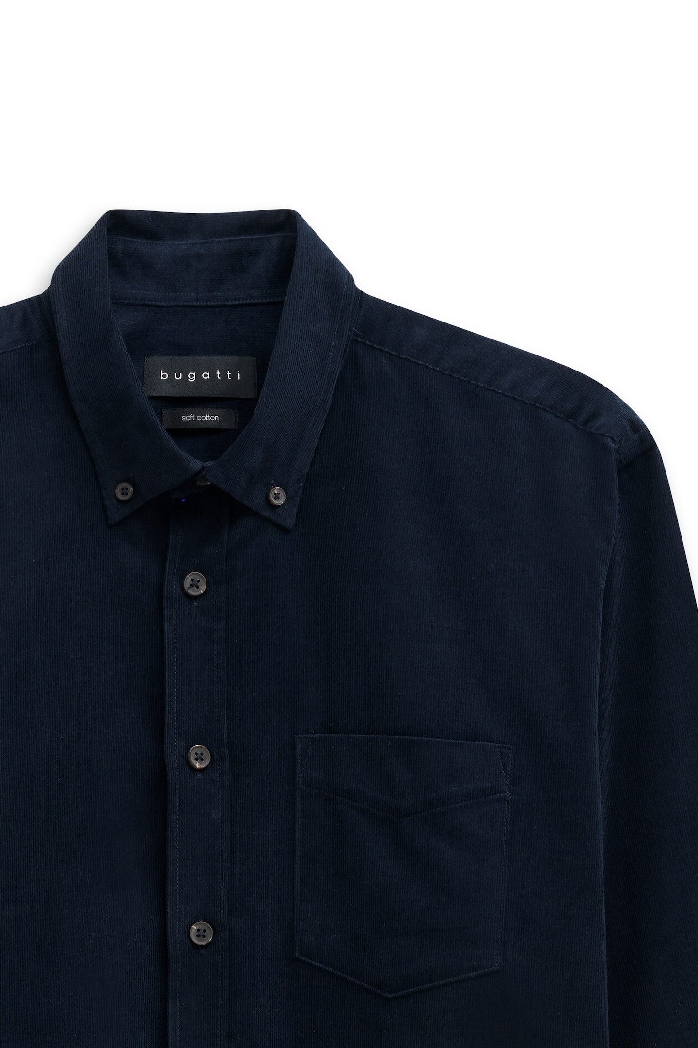 bugatti Langarmhemd Soft Cotton im Modern Fit mit Button-Down-Kragen