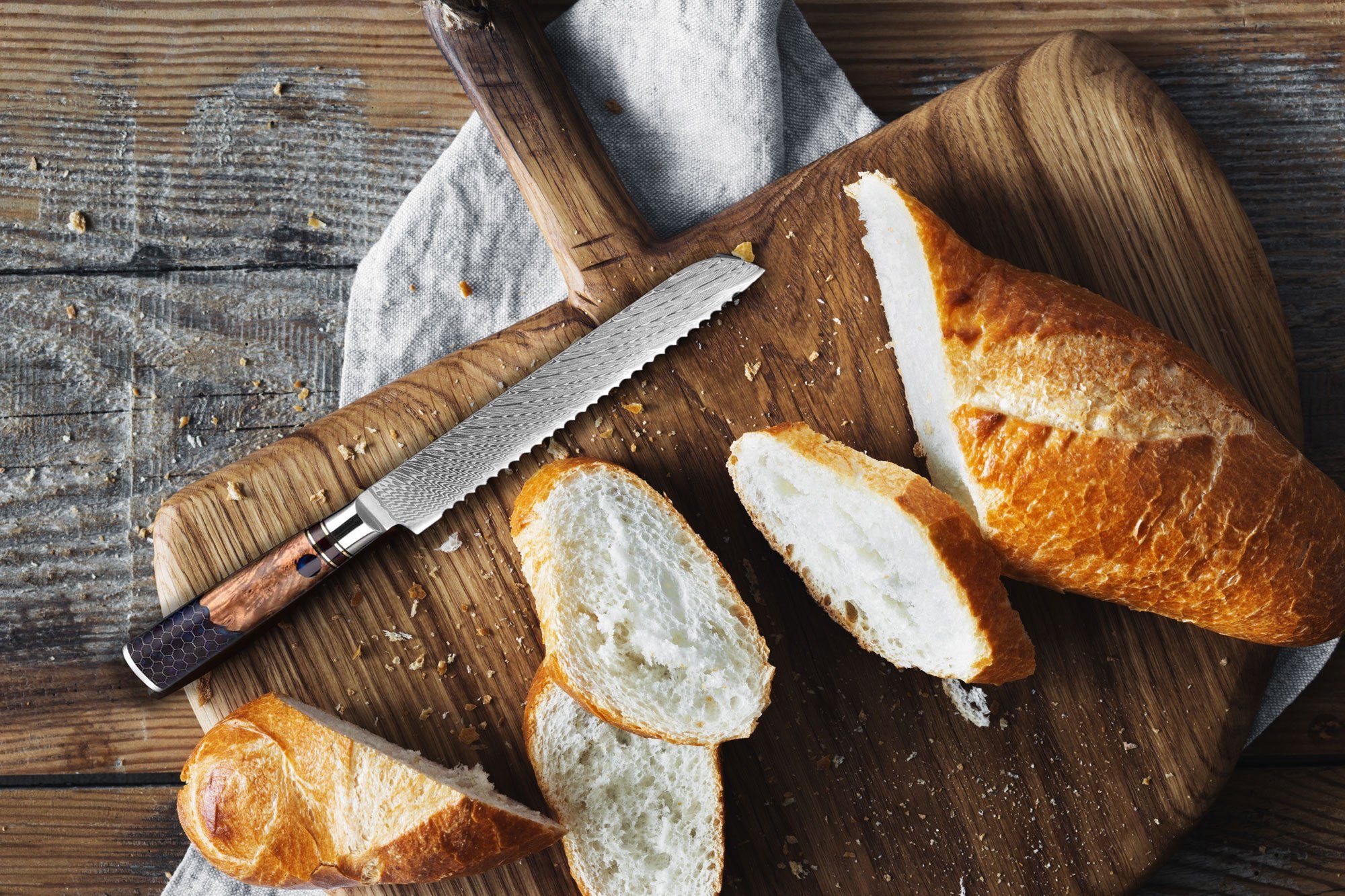 Muxel Kochmesser Profi Meisterhaftes Unikat Brotvergnügen: Messer Für, Jedes – ein Wellenschliff Brotmesser mit