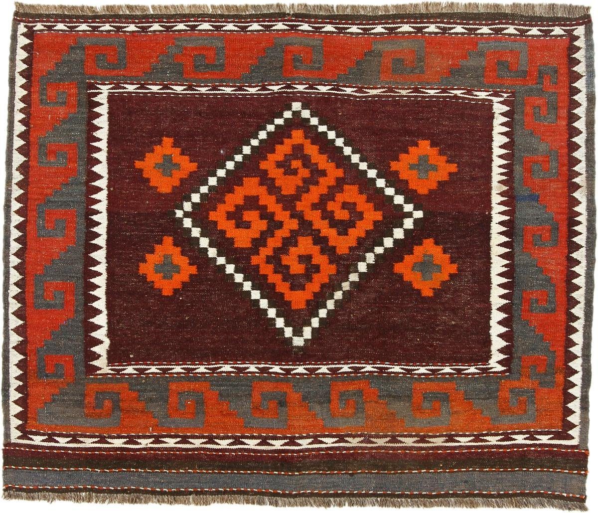 Orientteppich Kelim Afghan Antik 126x105 Handgewebter Orientteppich, Nain Trading, rechteckig, Höhe: 3 mm
