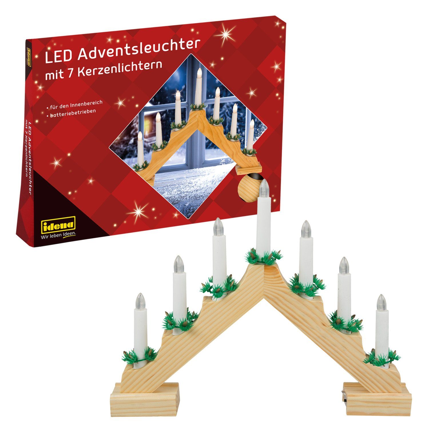 Idena Adventsleuchter Idena 8582092 - LED Adventsleuchter mit 7 LED Kerzenl günstig online kaufen