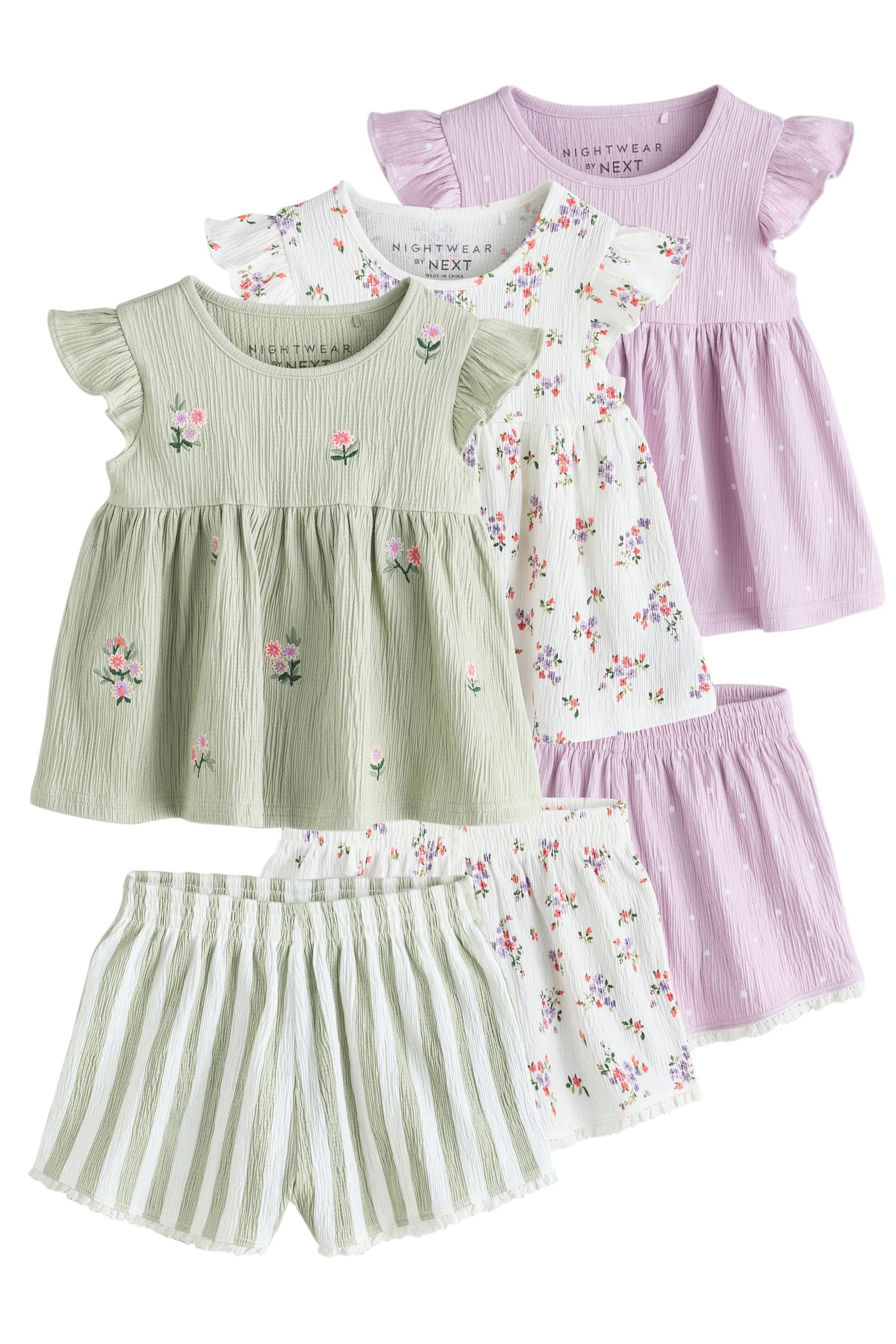 Pyjama Kurze Snuggle Schlafanzüge, 3er-Pack