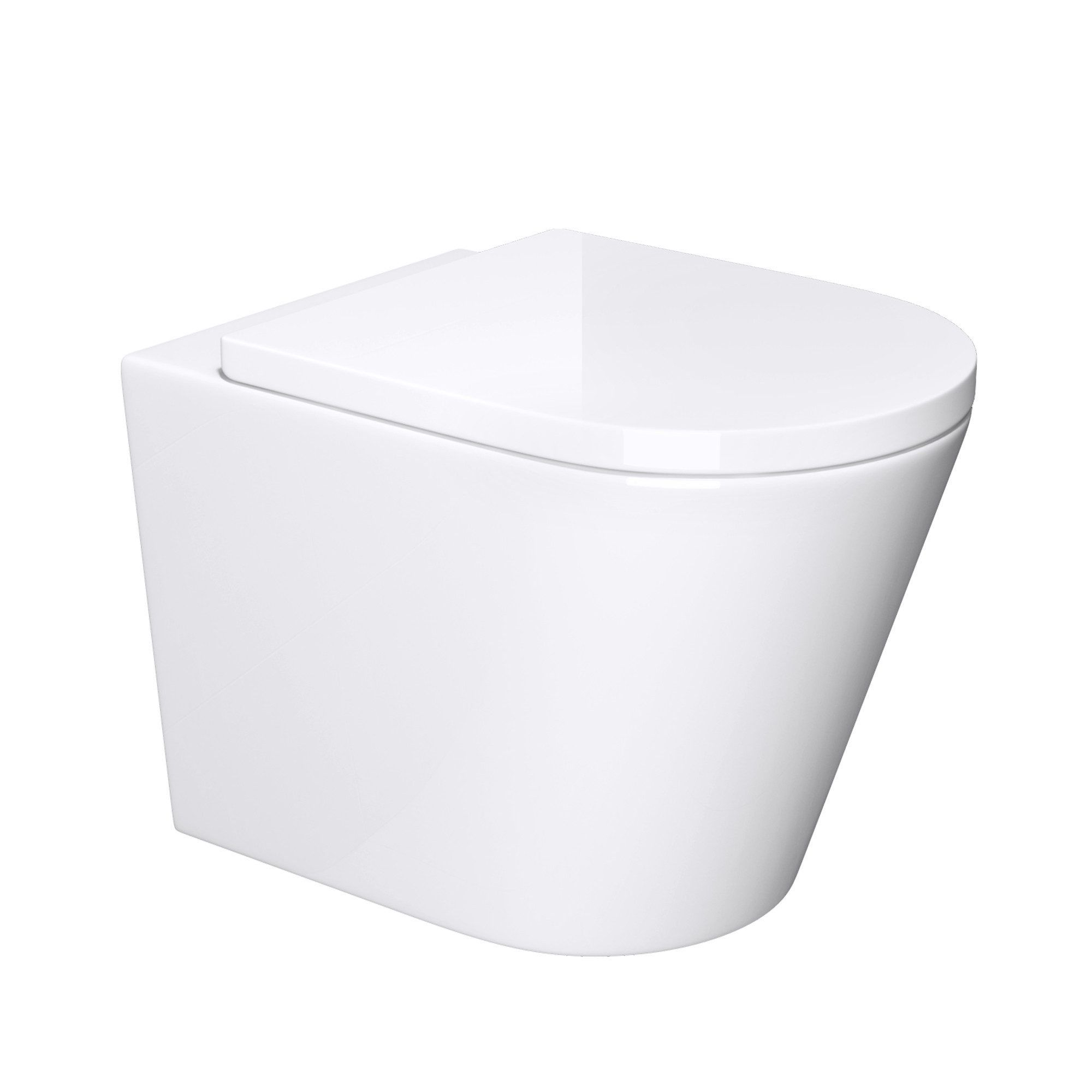 Mai & Mai Tiefspül-WC Hänge-WC Wand WC aus Keramik spülrandloses - Softclose Sitz, Wandhängend, Toilette wandhängend inklusive WC-Sitz