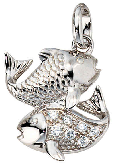 JOBO Sternzeichenanhänger Sternzeichen Fische, 925 Silber mit Zirkonia