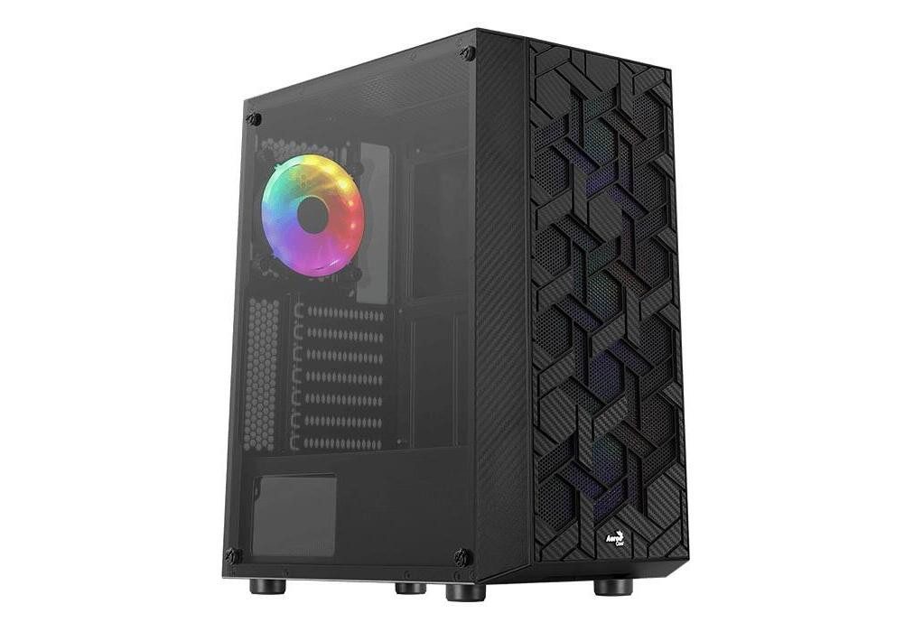 Aerocool PC-Gehäuse Hive FRGB v3 (schwarz, Tempered Glass)