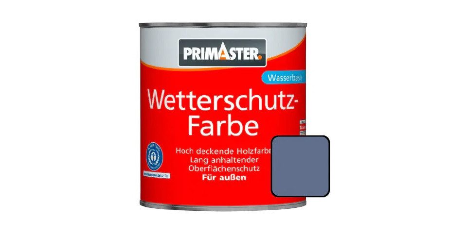 Primaster Holzschutzlasur Primaster Wetterschutzfarbe 2,5 L taubenblau