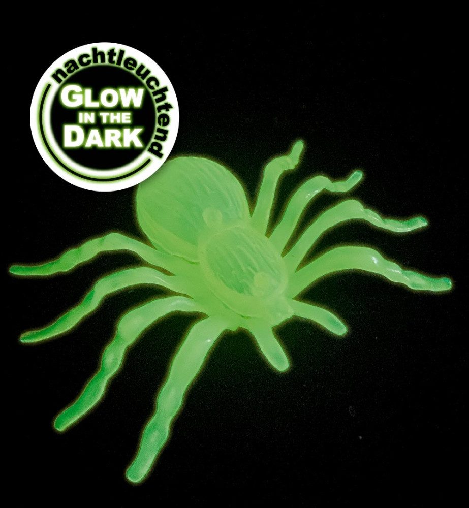 Fries Tierfigur XXL Deko Spinne nachtleuchtend 10 x 7 cm Halloween Karneval günstig online kaufen