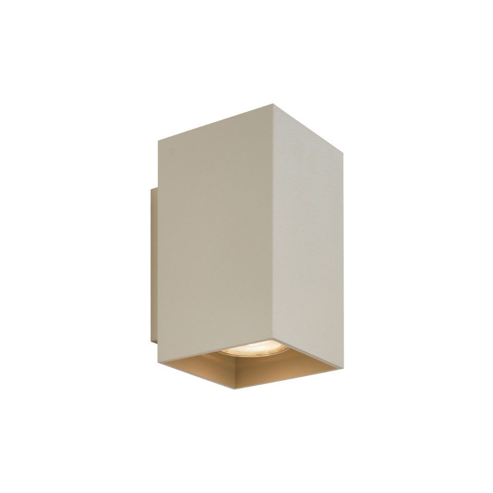 Qazqa Wandleuchte Sandy, ohne Leuchtmittel, GU10, Beige, Modern, Aluminium, 2-flammig