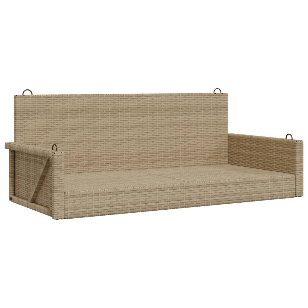 furnicato Gartenbank Schaukelbank Beige 119 x 56 x 48 cm aus PE-Rattan und Stahl (1-St)