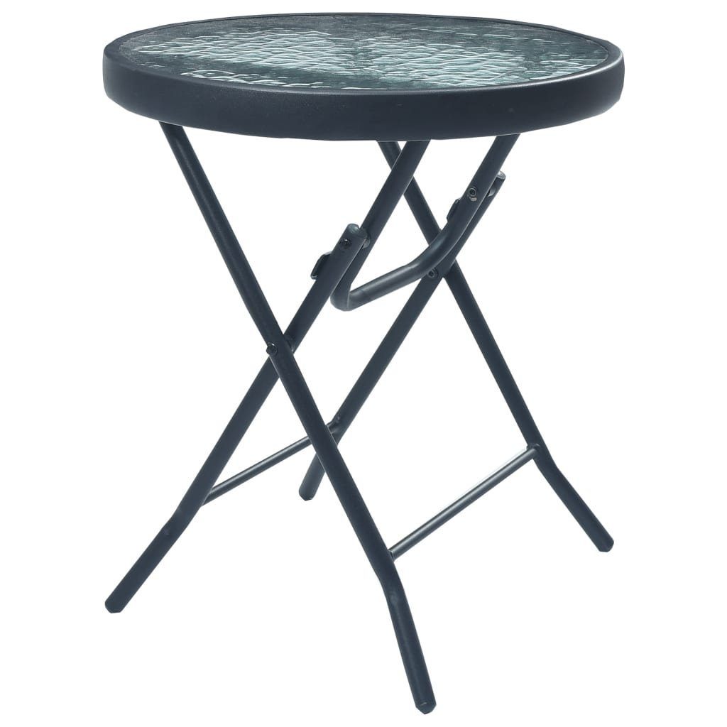 Bistro-Set vidaXL Stahl, Schwarz (3-tlg) 3-tlg. Gartenlounge-Set