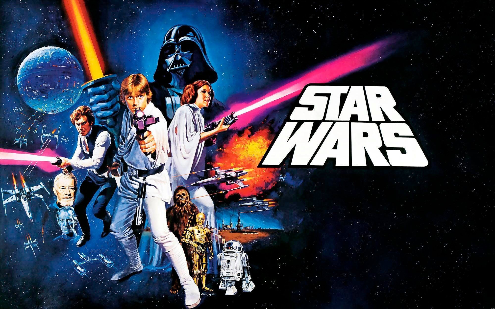 Komar Vliestapete Star Wars Poster Classic 1, glatt, Comic, 400x250 cm (Breite  x Höhe), Vliestapete, 100 cm Bahnbreite | Fototapeten
