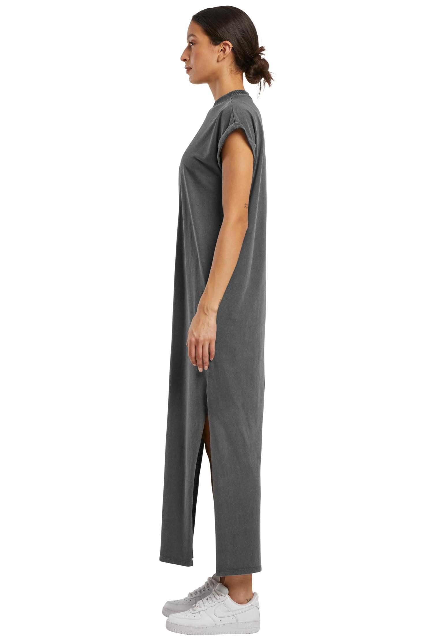 urbandreamz Jerseykleid Damen Kleid Shirt Vintage Shirt Lang geschnitten Langkleid Rundhals