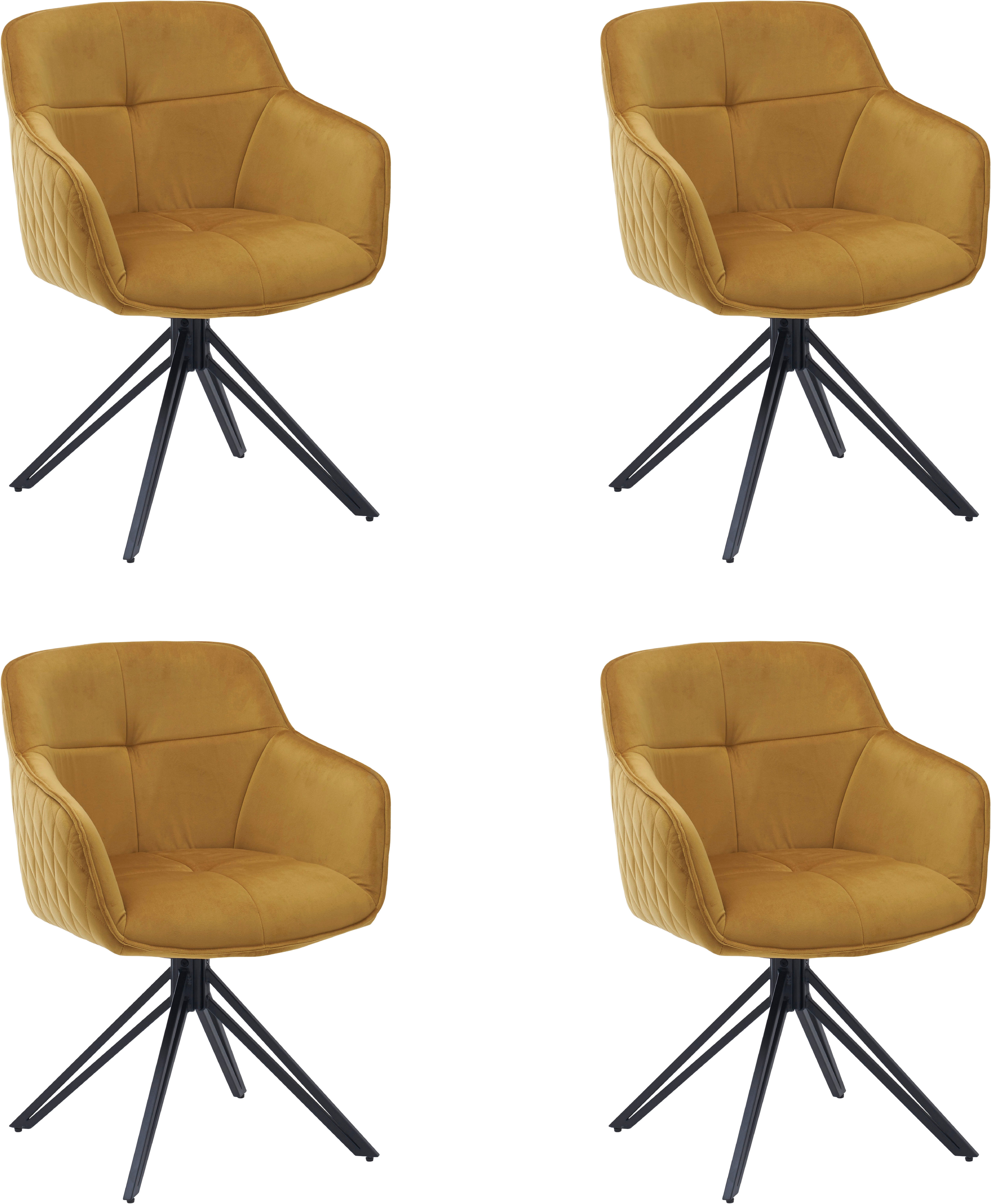 Stolkom Sp.z.o.o. Armlehnstuhl Emma B/H/T 59x82x62 cm (Set, 4 St), Breite 59cm, 180° drehbar mit Auto-Return
