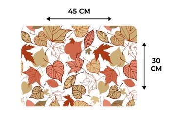 Platzset, Muster - Laub - Herbst, MuchoWow, (6-St), Platzset, Platzdecken, Platzmatte, Tischmatten, Schmutzabweisend