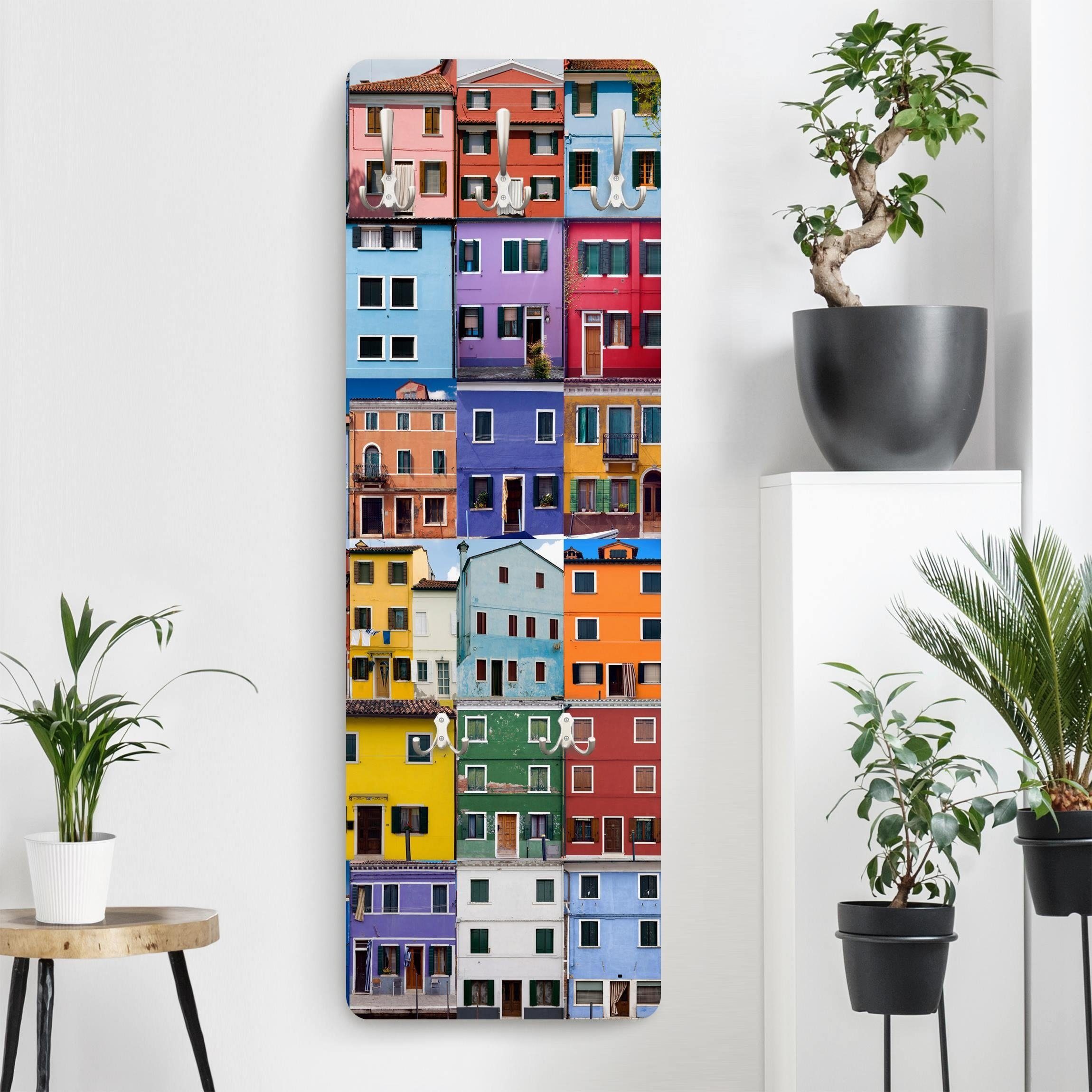 Bilderdepot24 Garderobenpaneel bunt Muster Städte Skyline günstig online kaufen