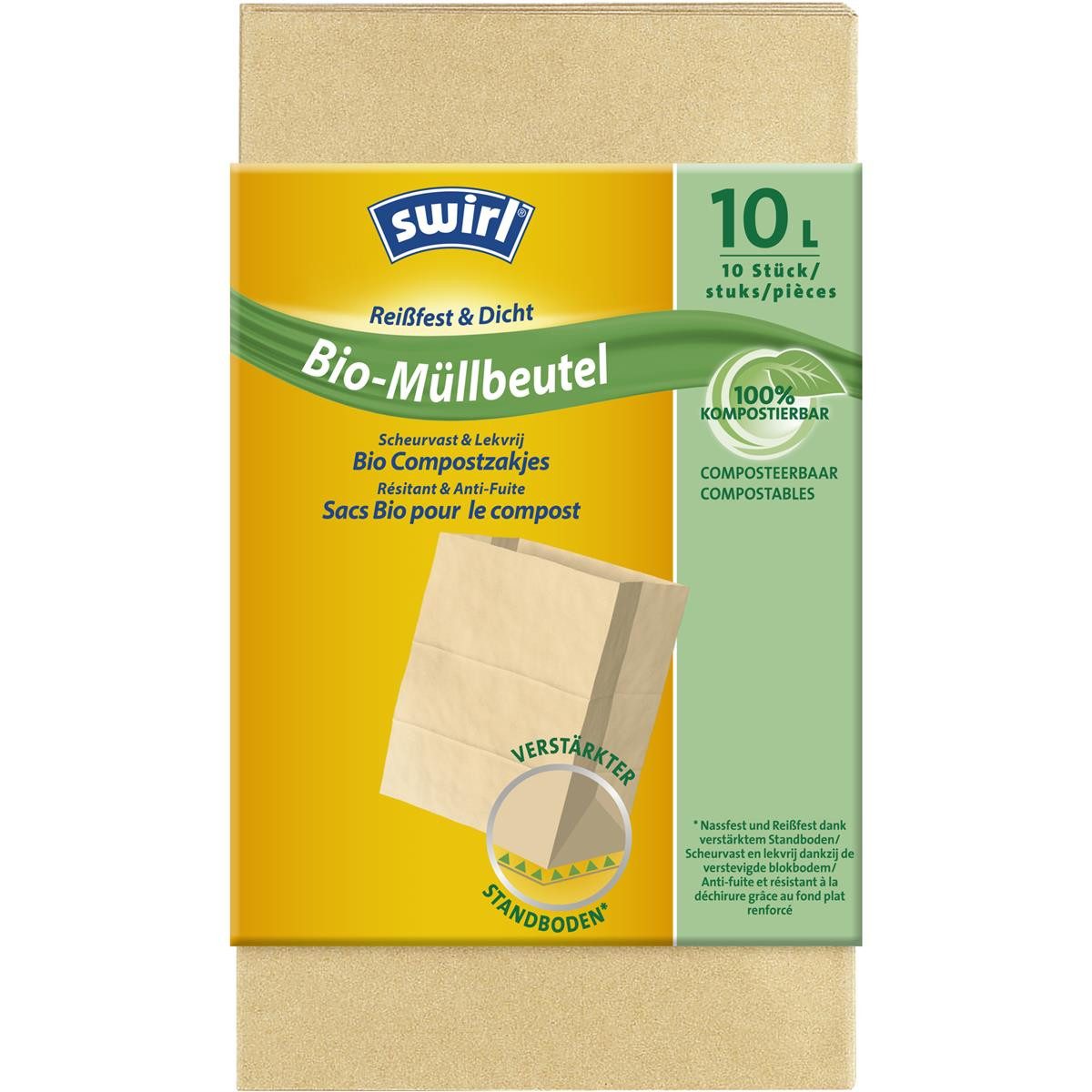 Swirl Papierkorb swirl® 461504 Biomüllbeutel 461504 10,0 l braun, 10 St.
