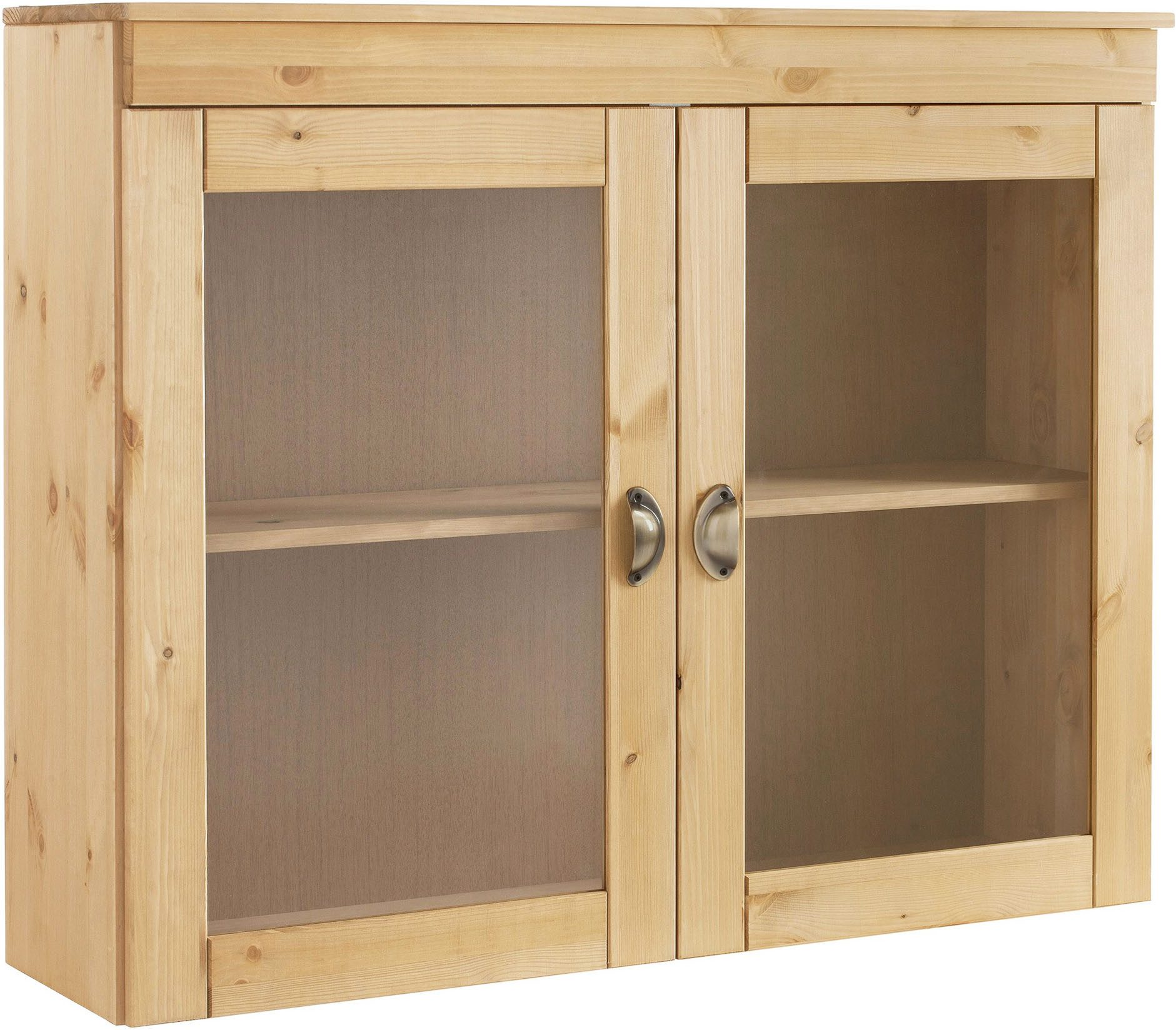 Home affaire Glashängeschrank Oslo 100 cm breit, aus massiver Kiefer, mit 2 Glastüren, Metallgriffe