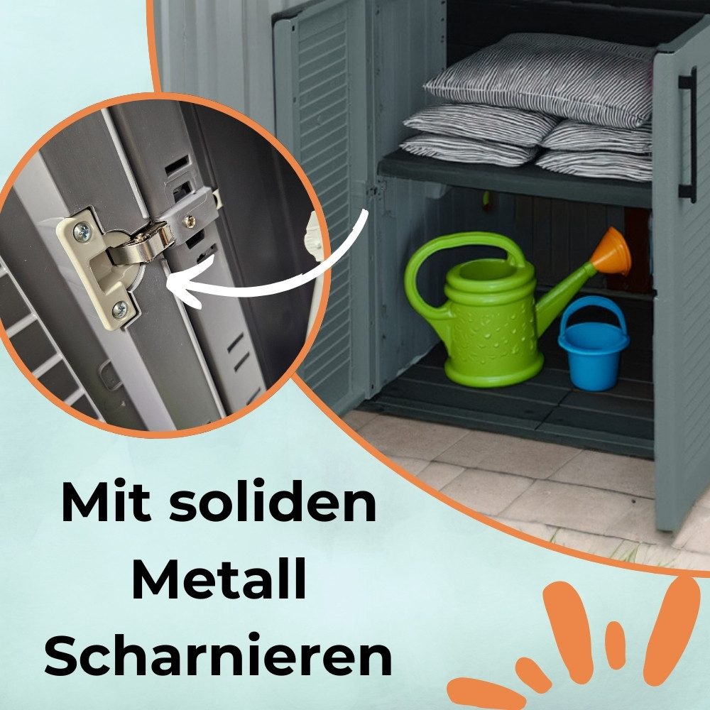 GarPet Garten-Geräteschrank Gartenschrank Wetterfest Outdoor Schrank Kunststoff Mehrzweckschrank – Bild 5 von 5