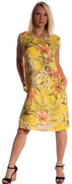 Charis Moda Sommerkleid »Leinenkleid " Bellezza del Giardino " in vielfältigem Farbspiel«