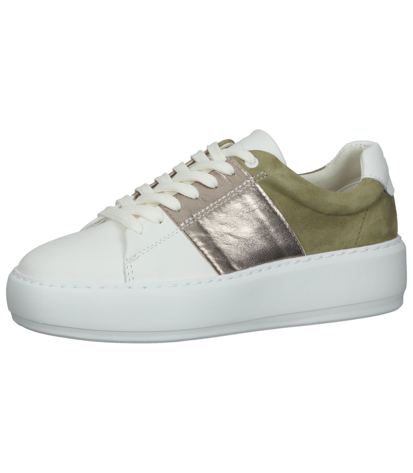 Brax Sneaker Leder Plateausneaker Weiß Kombi | Sneaker