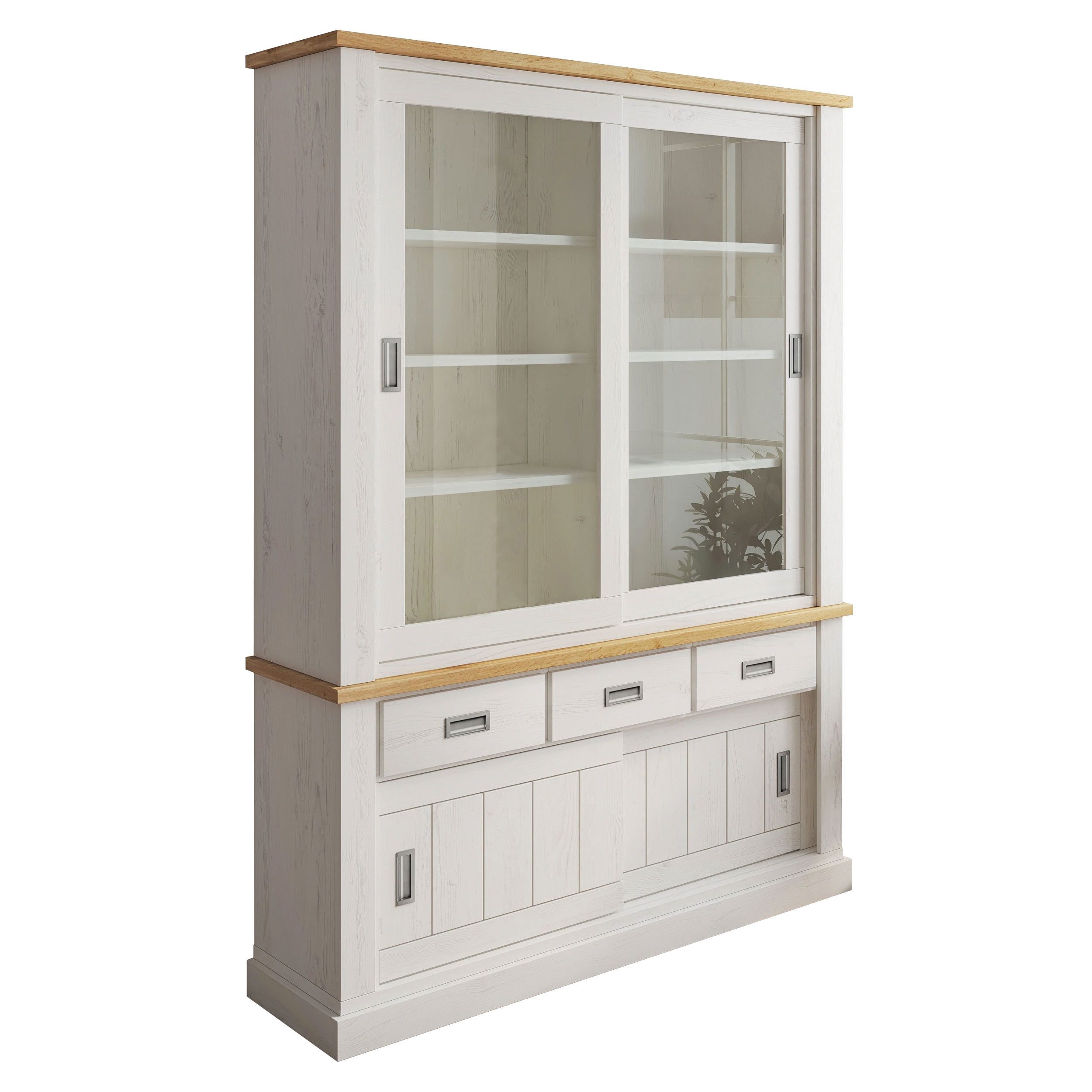 Lookway Standvitrine VINCI Andersen Kiefer / Wotan Eiche 203,4 cm