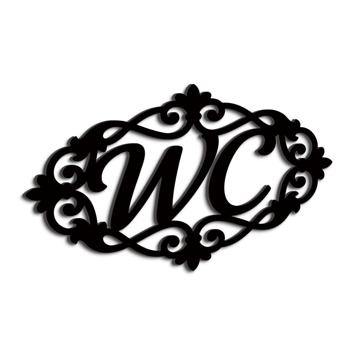 LuxusKollektion Wanddekoobjekt WC Schild Acryl Schwarz 22x15cm