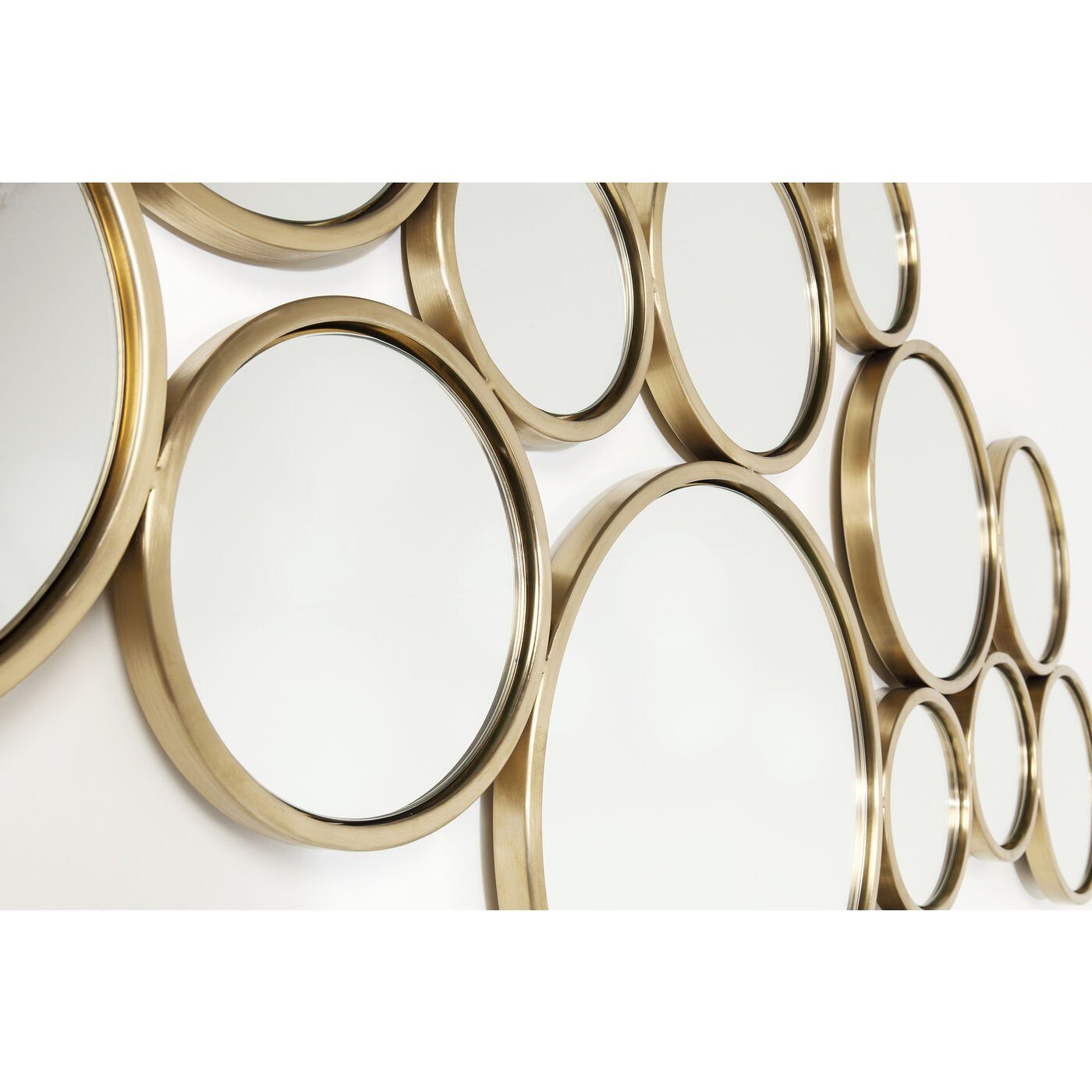 Kare Design Wandspiegel Bubbles Brass, mit Metallrahmen, 138x93 cm