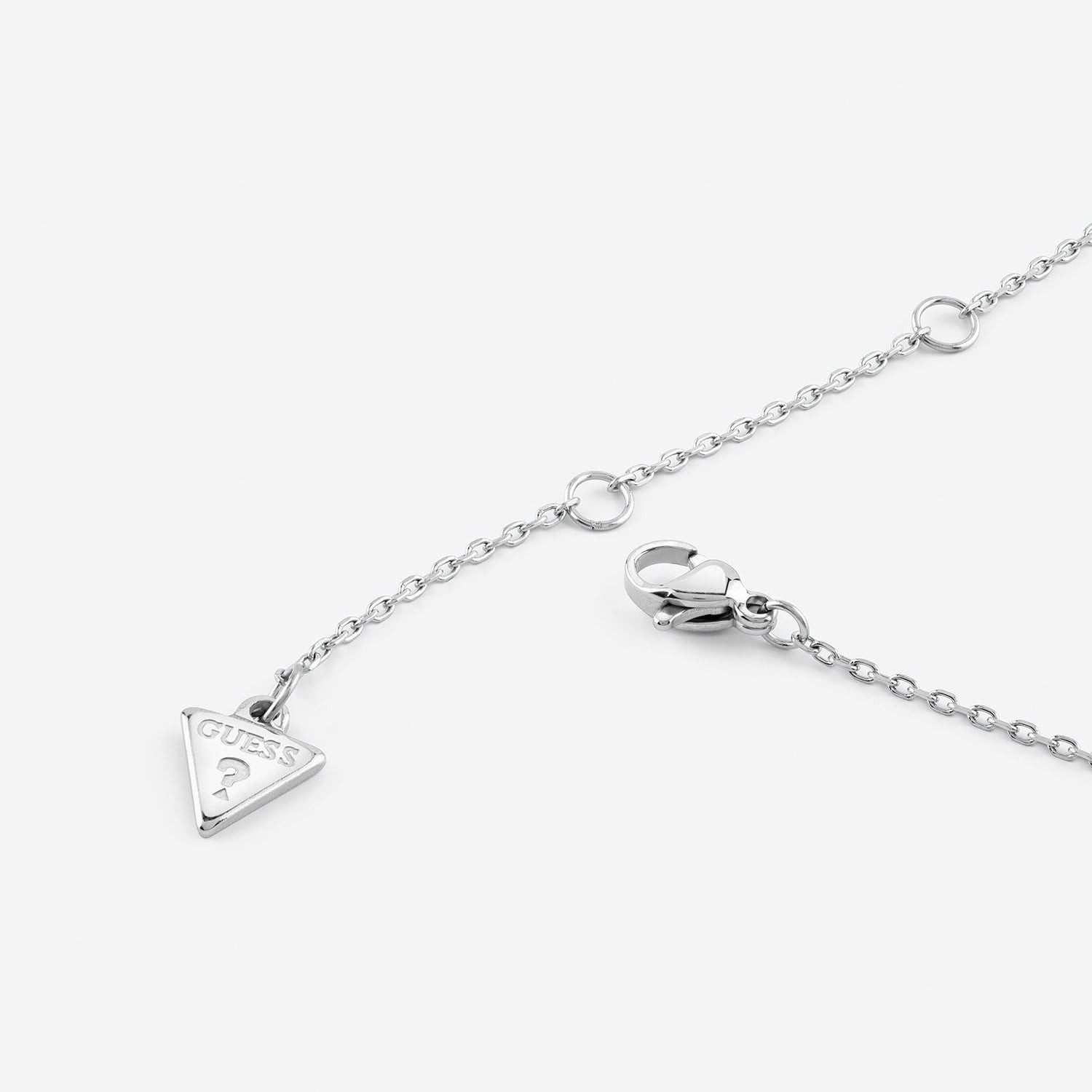 Guess Kette mit Anhänger JUBN06047JWRHT/U, für Damen Unendlichkeit Herz Silberfarben