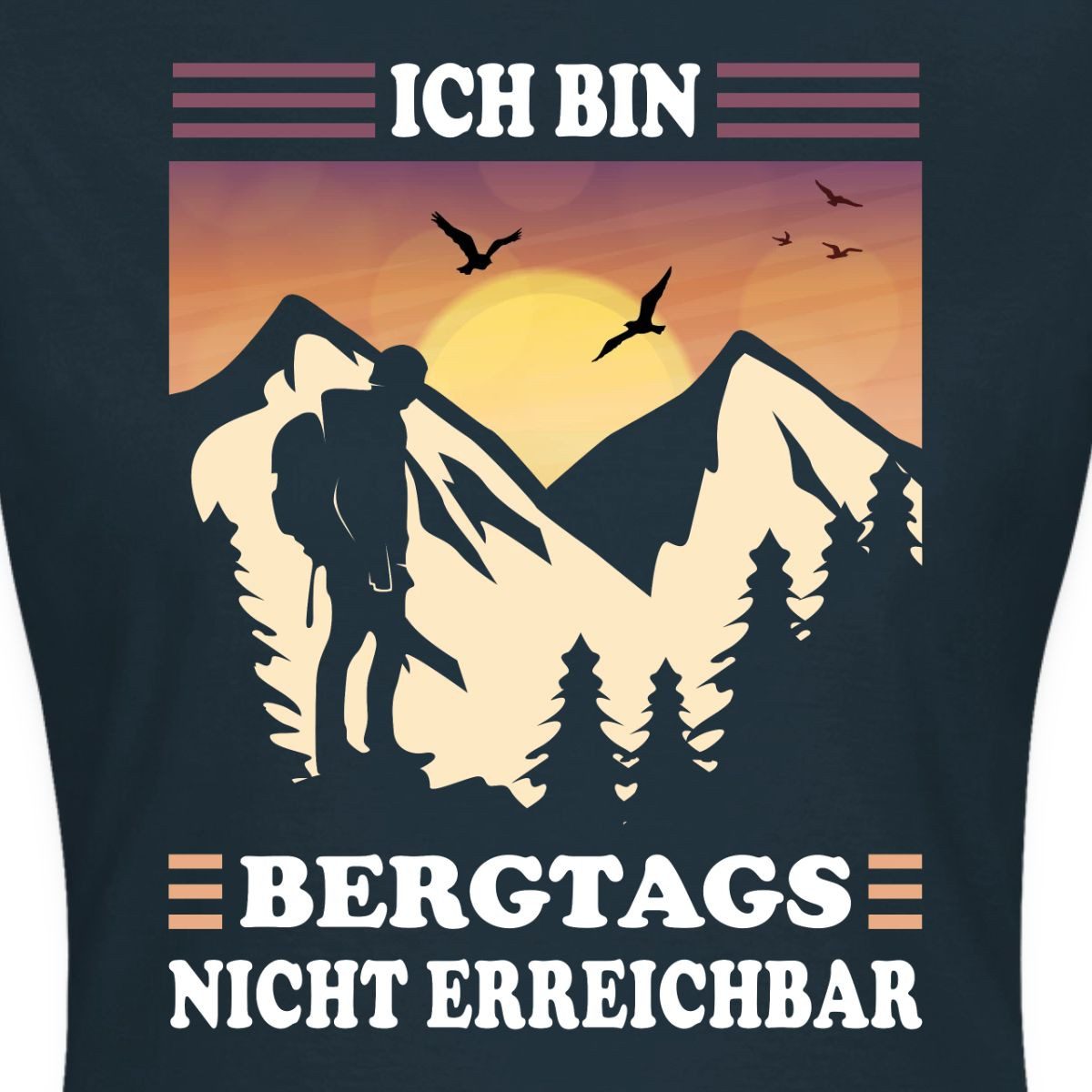 Spreadshirt T-Shirt Ich Bin Bergtags Nicht Erreichbar Wandern Frauen T-Shirt (1-tlg) Slim Fit, fällt klein aus