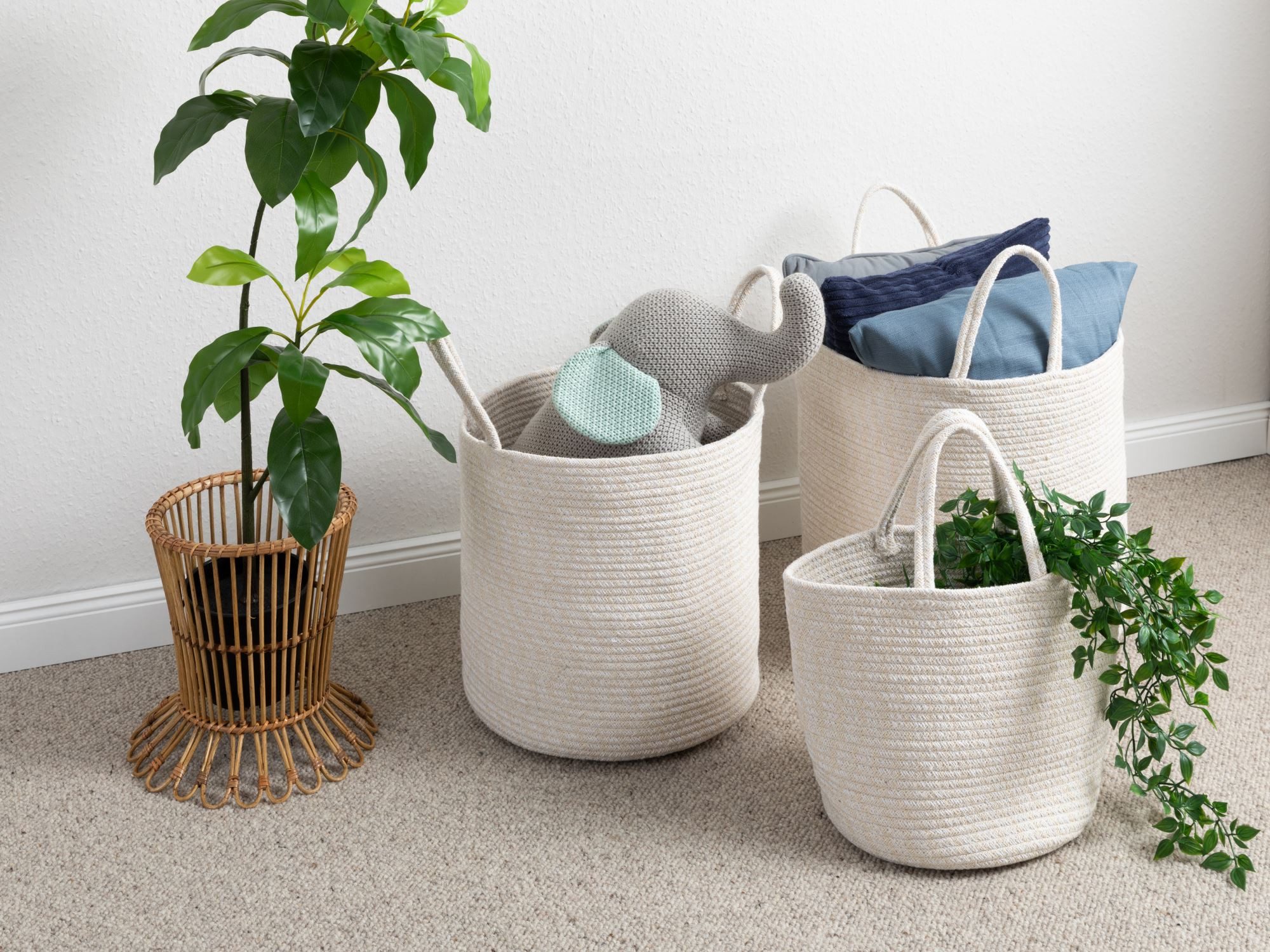 Steffensmeier Strandtasche Bali, Korb für Strand, Wäsche, Spielzeug, Deko, Aufbewahrung