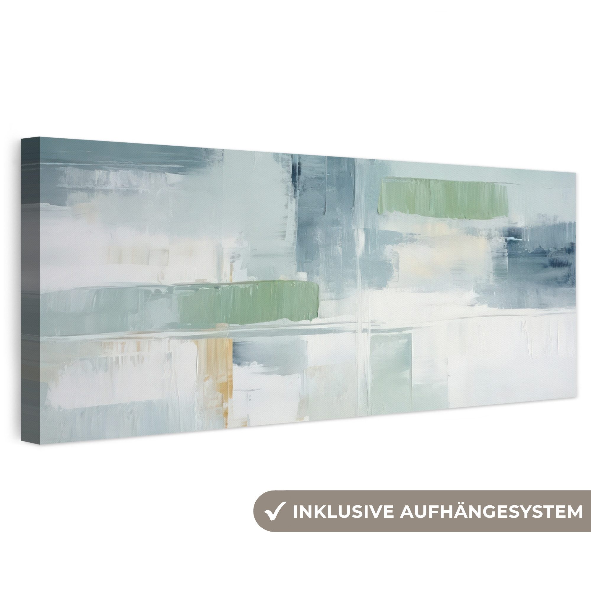 OneMillionCanvasses® Leinwandbild Panorama Farbe - Moderne Kunst - Abstrakt - Grau, Fotodruck (1 St), Wandbild, Deko Schlafzimmer Wohnzimmer Flur 60x20 cm