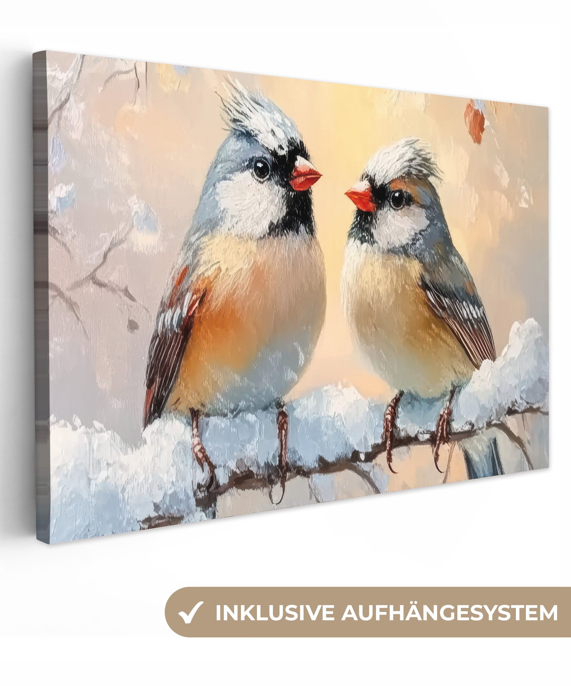 OneMillionCanvasses® Leinwandbild Vögel - Zweig - günstig online kaufen