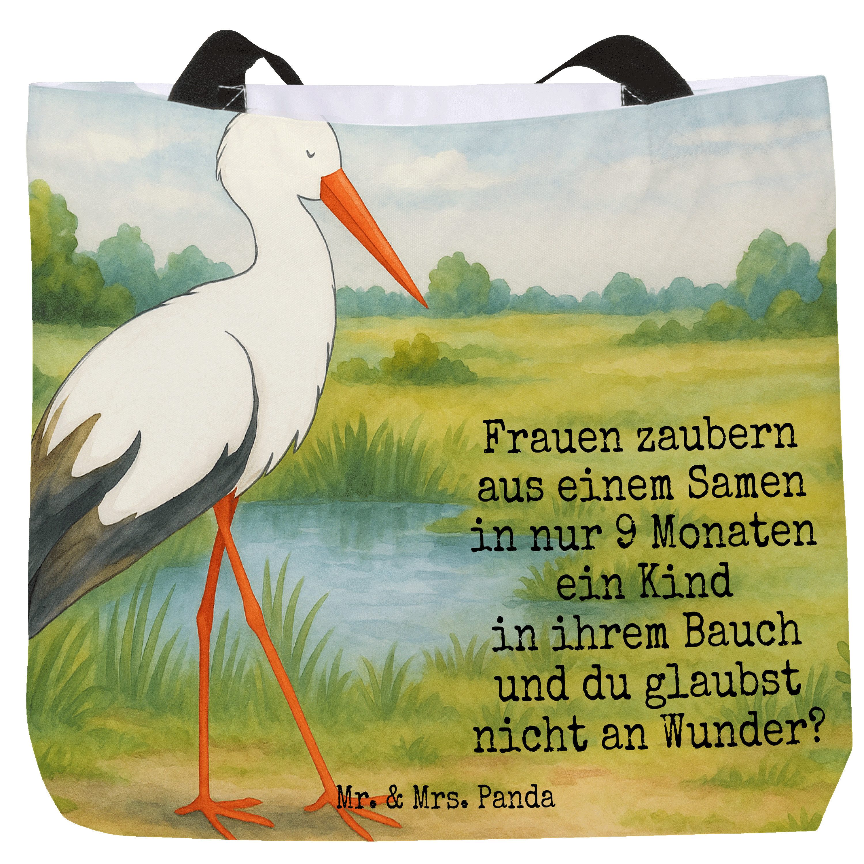 Shopper Storch Design, Strandtasche, Weiß, Strandtasche, Baby, Laptoptasche