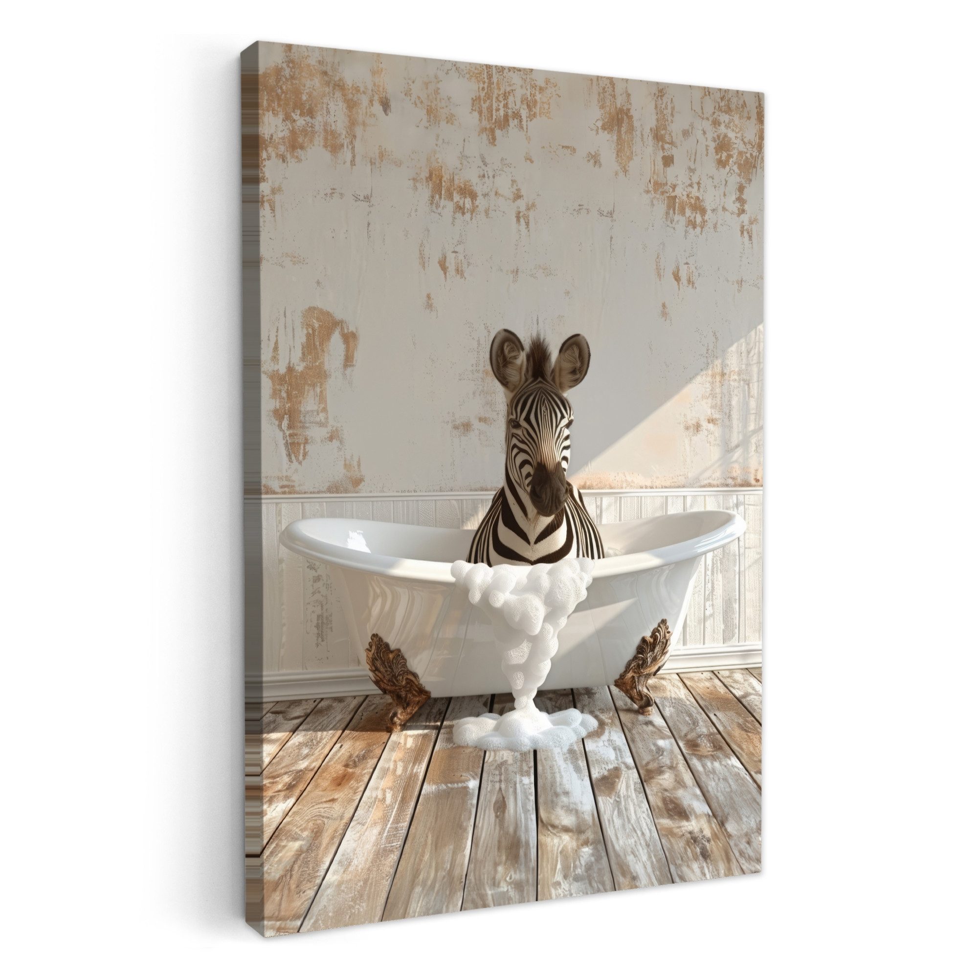 OneMillionCanvasses® Leinwandbild Vintage - Zebra - Wilde Tiere - Badewanne günstig online kaufen