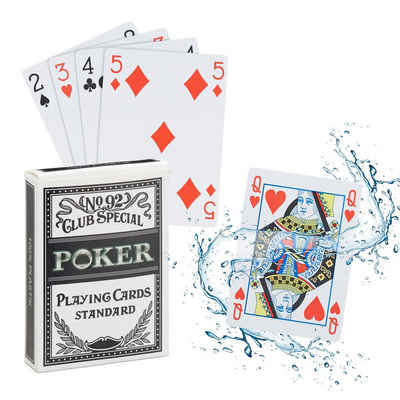 relaxdays Spiel, Wasserfeste Pokerkarten aus Plastik