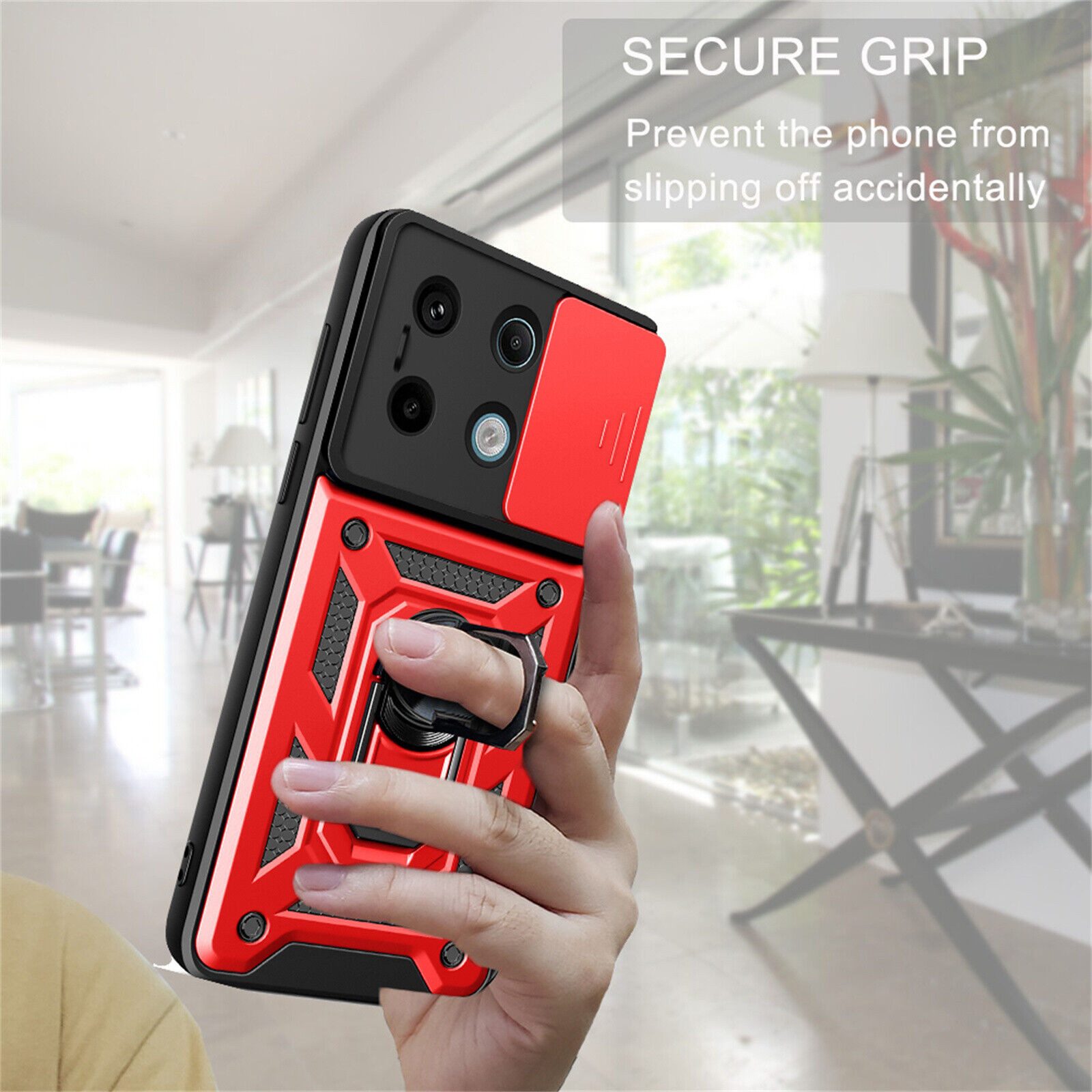 betterfon Handyhülle Panzerhülle für Xiaomi Redmi Note 13 Pro 5G mit Kameraschutz, Outdoorhülle mit Smartstand und Silikonkern – Bild 5 von 5