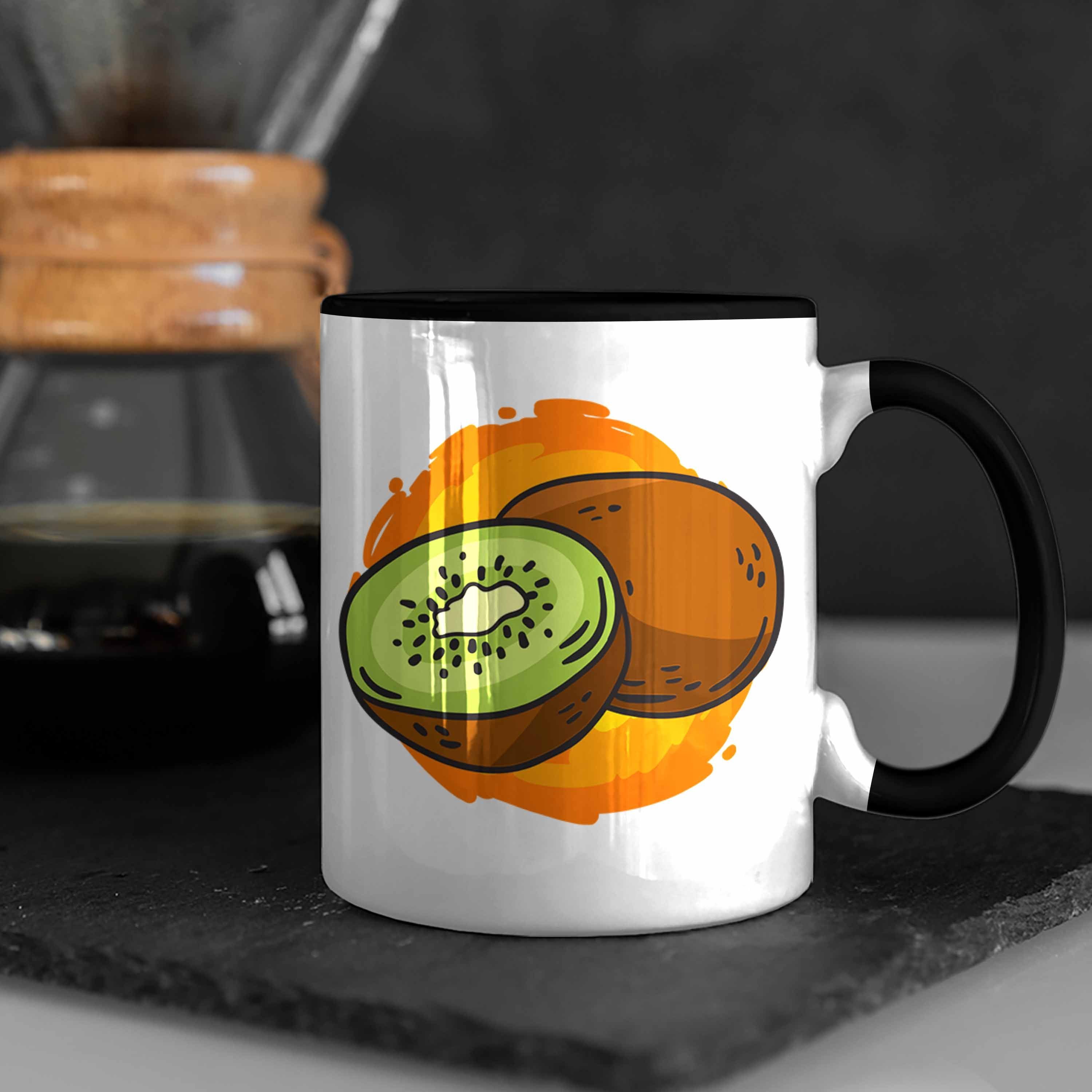 Schwarz Kiwi-Grafik Trendation Kiwi-Liebhaber Tasse für Lustige Tasse Geschenk mit