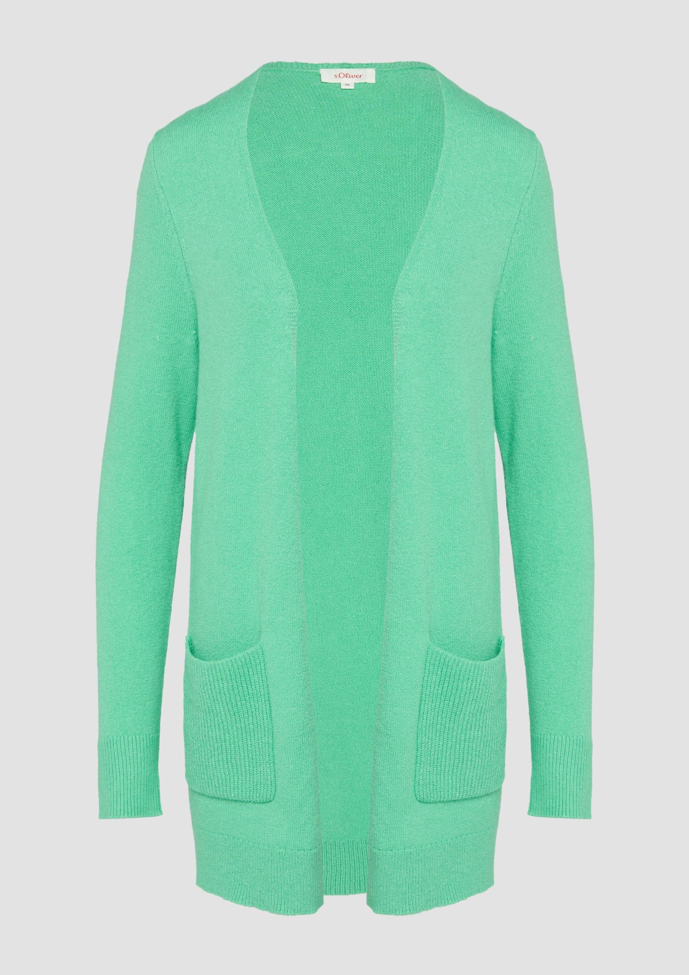 s.Oliver Cardigan Strickjacke Strickjacke mit Rippbündchen