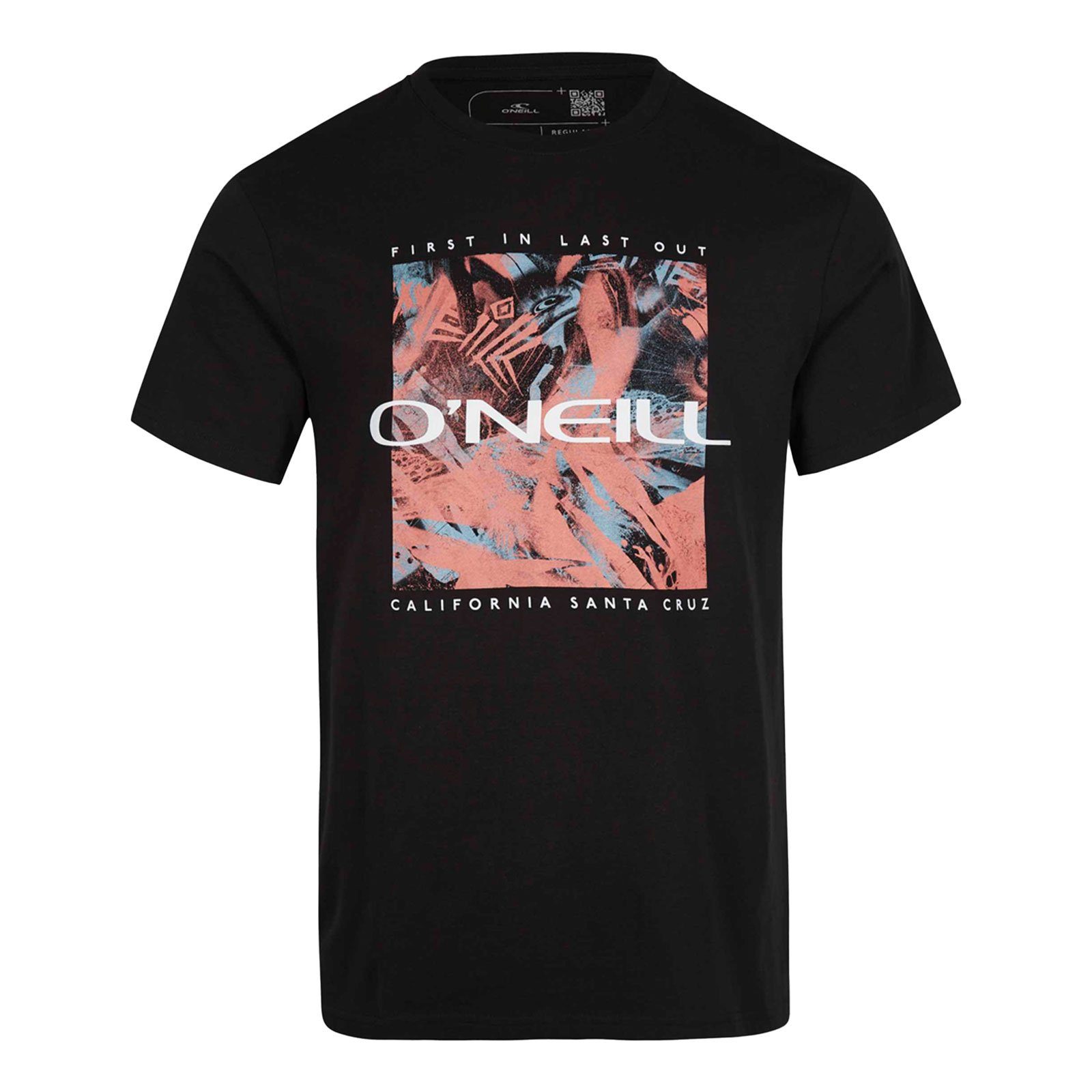 O'Neill T-Shirt Crazzy mit dynamisch, abstrakter Brustgrafik 19010 black out