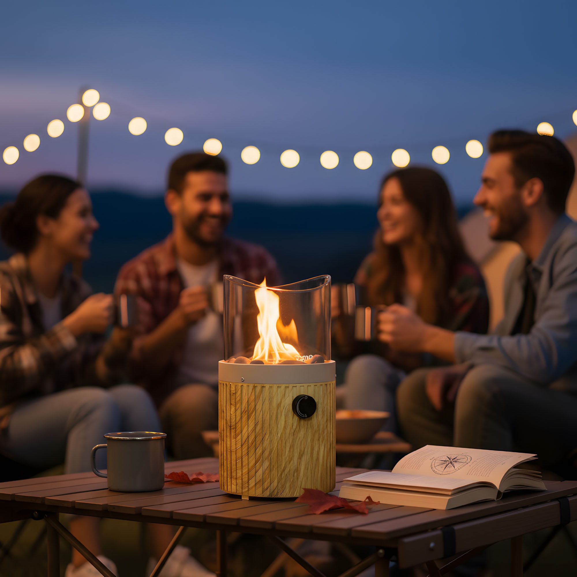 Tepro Feuerstelle Tisch-Gasfeuerstelle mit Dekosteinen
