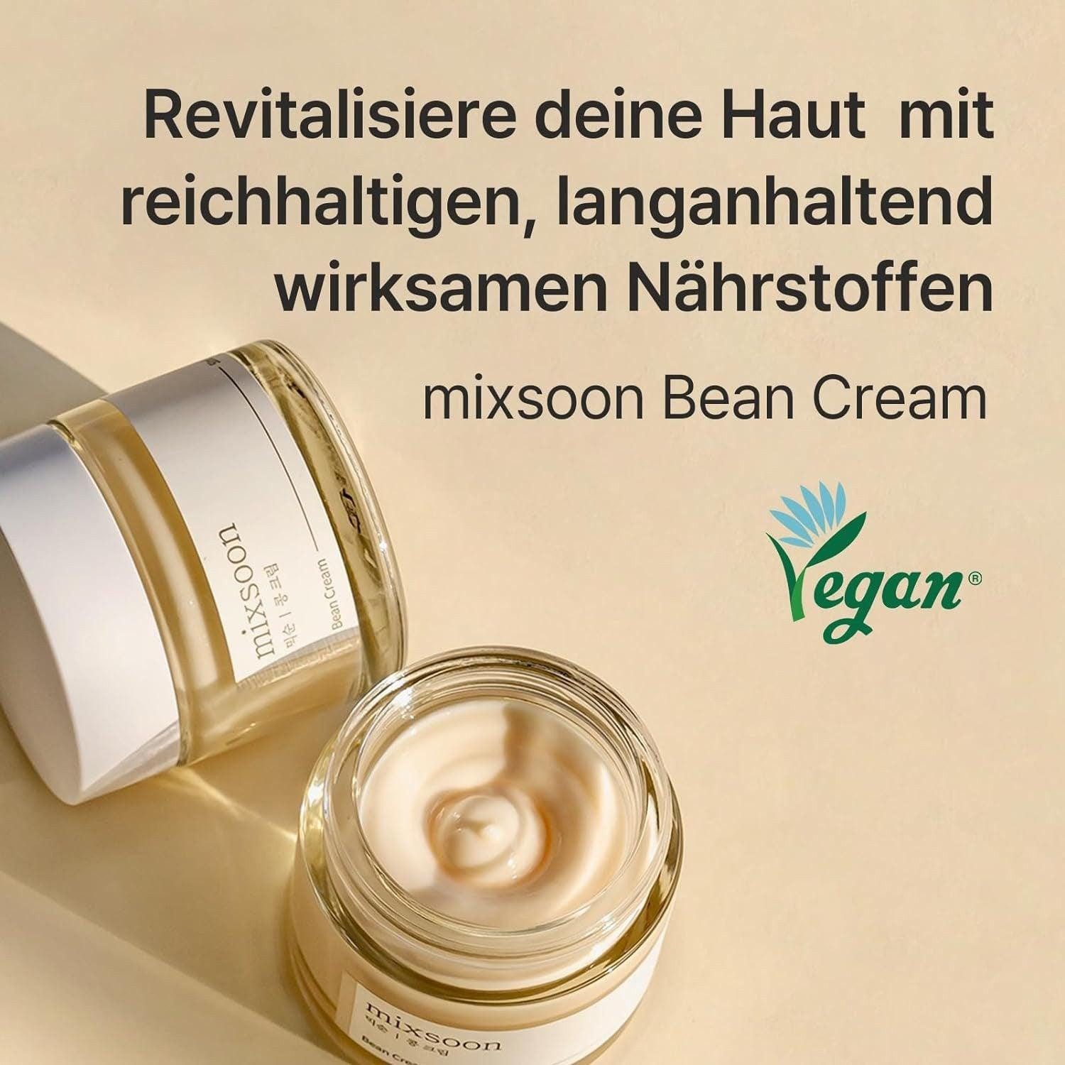 mixsoon Feuchtigkeitscreme Soja Ferment Creme - Sojabohnen-Gesichtscreme Bean Cream - Feuchtigkeitspflege - 50ml -, Tiefenwirksame Feuchtigkeit, Fermentierte Inhaltsstoffe, Ohne Parabene