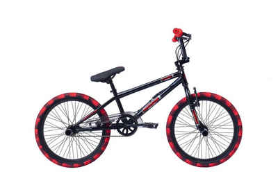 T&Y Trade BMX-Rad »20" 20 ZOLL BMX Freestyle Kinderfahrrad Kinder Jungen Jugend Mädchen Fahrrad Bike Rad 360 ROTOR Pegs ROCK Schwarz Rot«, 1 Gang, 360° Rotorsystem, Pegs