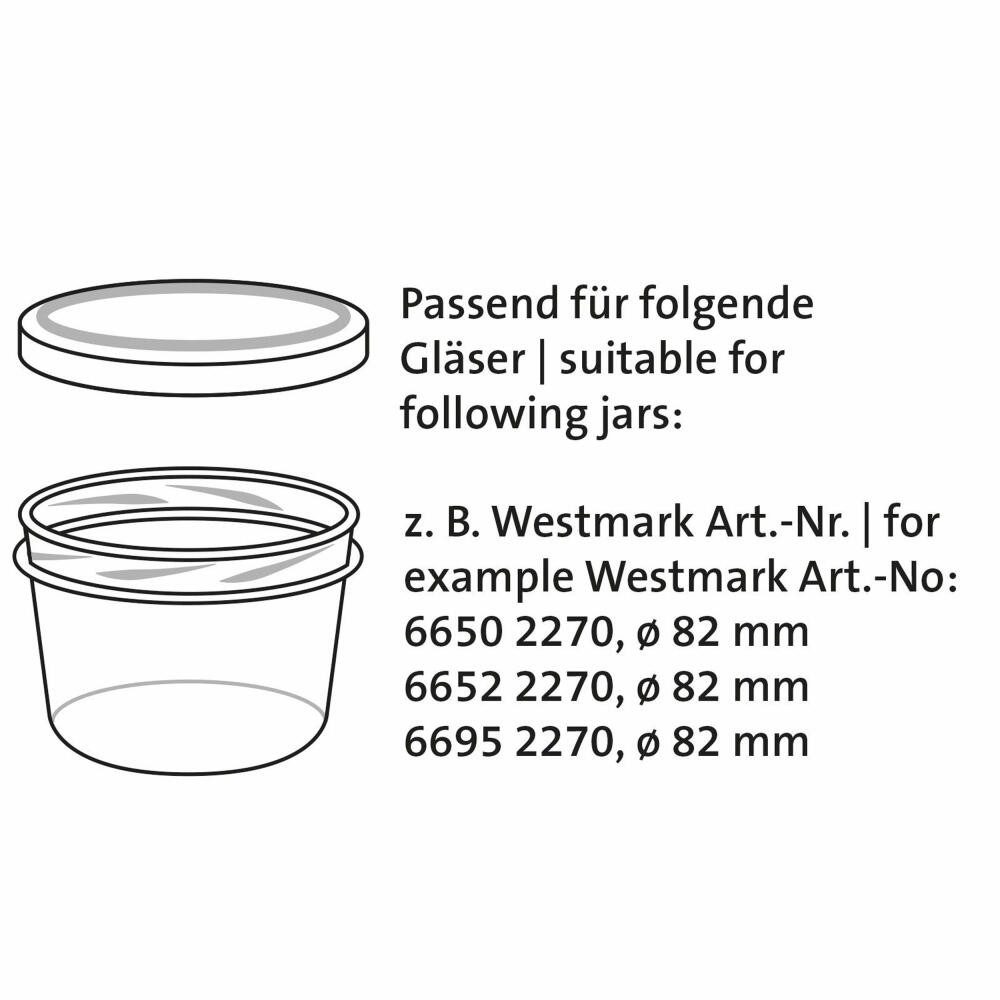 WESTMARK Einmachglas 15 Schraub-/Twist-Off-Deckel für Einmachgläser, rund, ø 82 mm, Weißblech – Bild 2 von 5