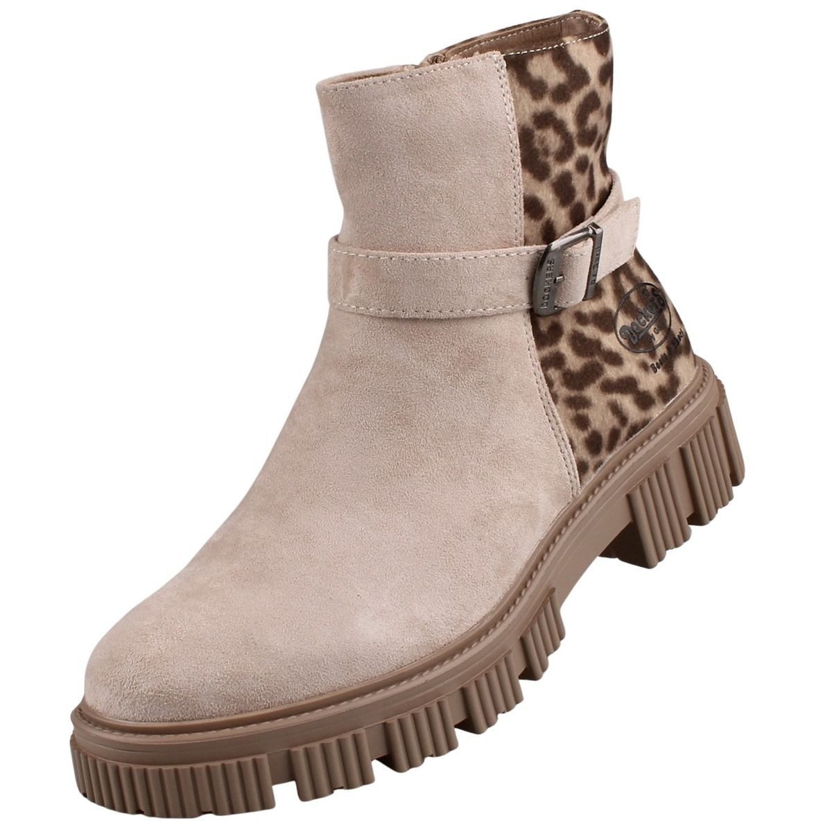Dockers by Gerli 51DA915-770403 Stiefelette Kurz-Stiefel mit Animal-Print und Schnalle