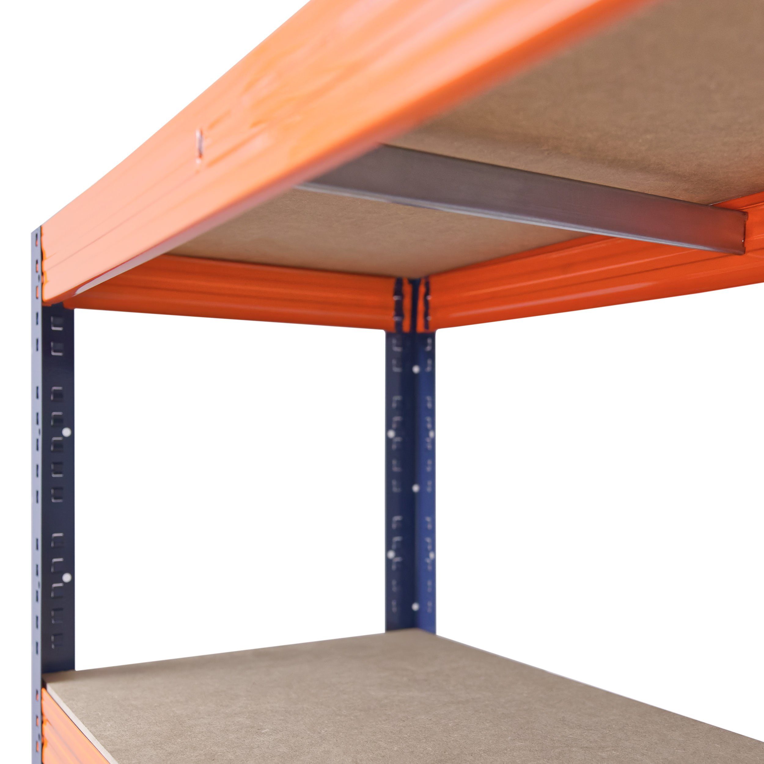 shelfplaza Schwerlastregal PROFI, 180x120x50cm 200kg als Regal Tragkraft, Regale je Böden 5 Metallregal Werkstattregal Garagenregal, blau-orange, & Lagerregal, Kellerregal, Steckregal Metall mit