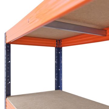 shelfplaza Schwerlastregal PROFI, 180x60x40cm blau-orange, 5 Böden, Werkstattregal oder Lagerregal